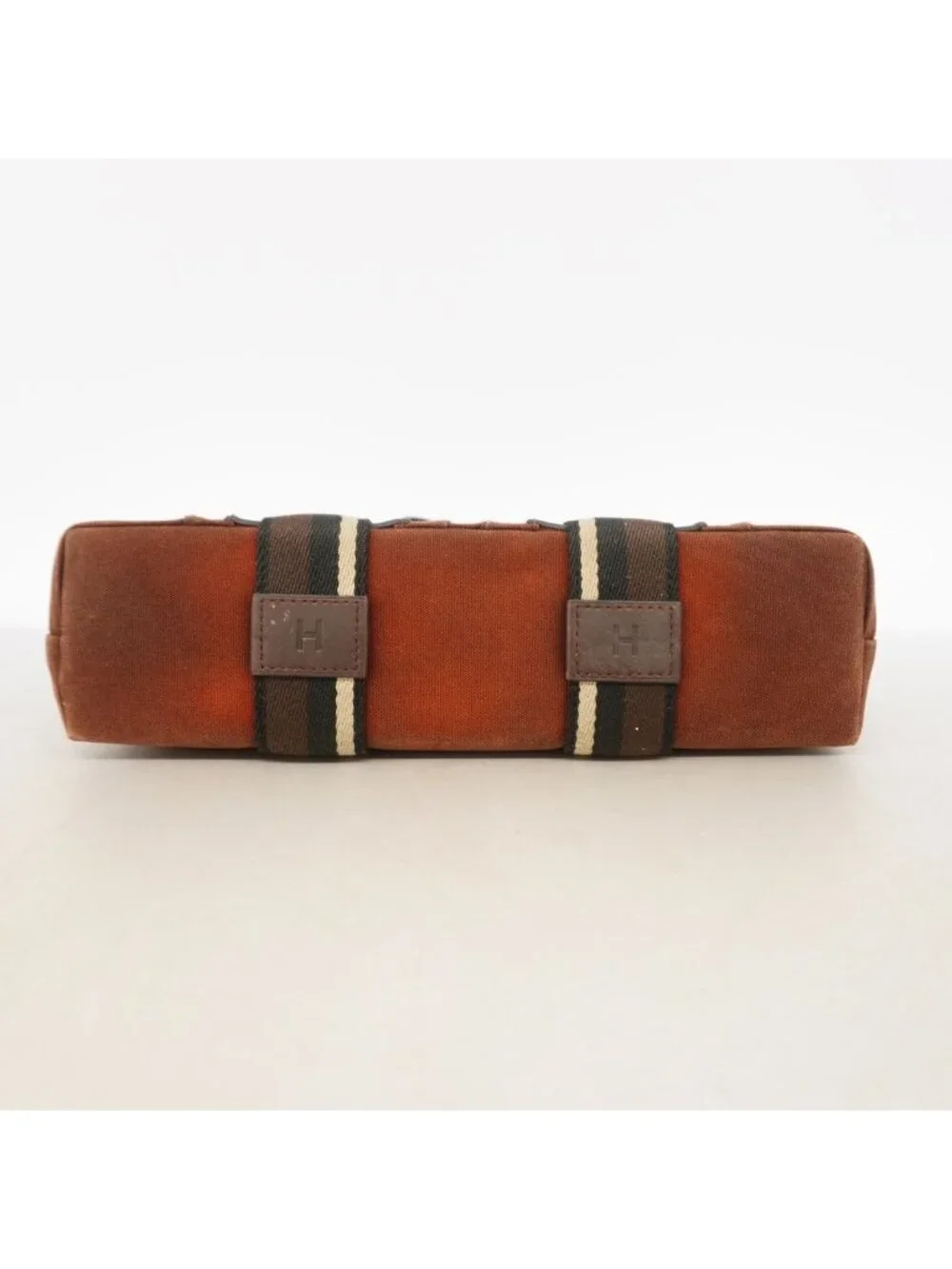 Hermes Tote Troca Horizontal PM Canvas Brown Silver